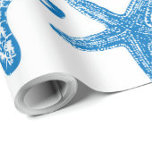Seesterne in blau geschenkpapier (Rolleneckpunkt)