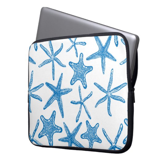 Seesterne in blau laptopschutzhülle (Vorderseite Links)