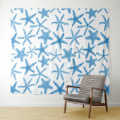 Seesterne in blau wandteppich (Beispiel (Horizontal))