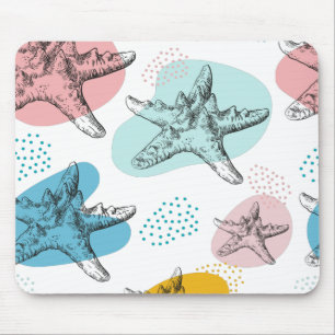 Seesterne in trendigen Farben elegantes Muster Mousepad