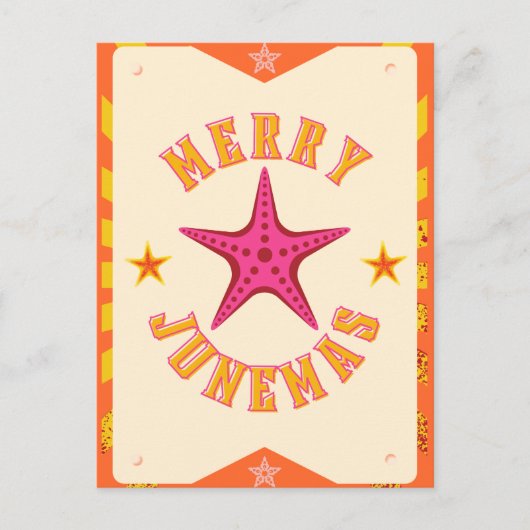 Seesterne Merry Junemas Postkarte (Vorderseite)