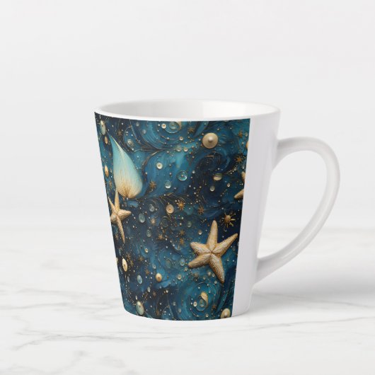 Seesterne Muster Latte Tasse (Rechts)