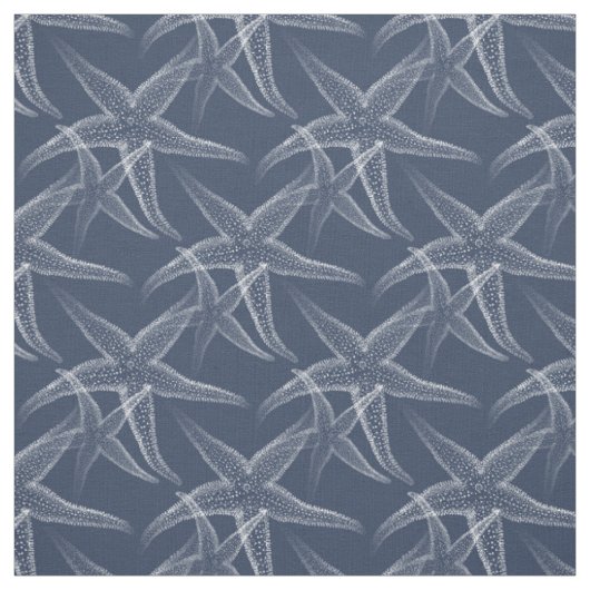 Seesterne Navy Blau Strand Stoff (Muster)