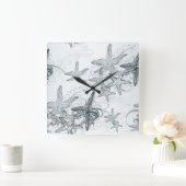 Seesterne Quadratische Wanduhr (Zuhause)