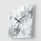 Seesterne Quadratische Wanduhr (Winkel)