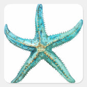 Seesterne Quadratischer Aufkleber (Vorderseite)