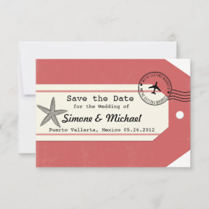 Seesterne Reise Thema Gepäckanhänger Save the Date