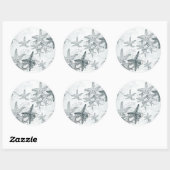 Seesterne Runder Aufkleber (Blatt)