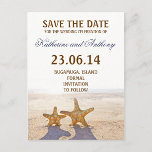 Seesterne Save the Date romantisch Ankündigungspostkarte