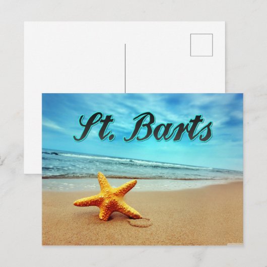 Seesterne St. Barts Postkarte (Vorne/Hinten)