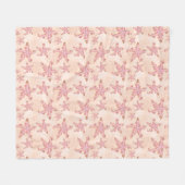 Seesterne und Korallen Rosa Pastell-Muster Fleecedecke (Vorderseite (Horizontal))