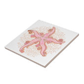 Seesterne und Korallen-Rosa-Pastell-Muster Fliese (Seite)