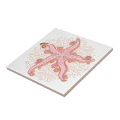 Seesterne und Korallen-Rosa Pastell-Muster Fliese (Seite)