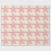 Seesterne und Korallen-Rosa Pastell-Muster Geschenkpapier (Flach)