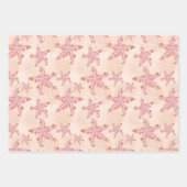 Seesterne und Korallen-Rosa Pastell-Muster Geschenkpapier Set (Vorderseite 3)