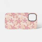 Seesterne und Korallen-Rosa-Pastell-Muster iPhone Hülle (Rückseite (Horizontal))
