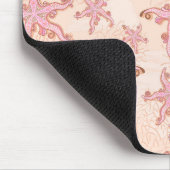 Seesterne und Korallen-Rosa-Pastell-Muster Mousepad (Ecke)