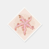 Seesterne und Korallen-Rosa Pastell-Muster Serviette (Ecke)