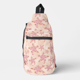 Seesterne und Korallen Rosa Pastell-Muster-Tasche Crossbody Bag