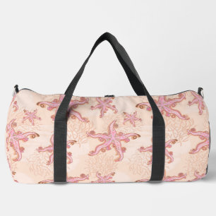 Seesterne und Korallen Rosa Pastell-Muster-Tasche Duffle Bag