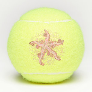 Seesterne und Korallen Rosa Pastell-Muster Tennisbälle