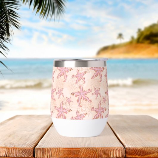 Seesterne und Korallen-Rosa-Pastellmuster (Strand)