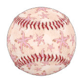 Seesterne und Korallen-Rosa-Pastellmuster Baseball (Rückseite)