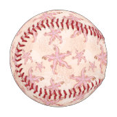 Seesterne und Korallen-Rosa-Pastellmuster Baseball (Vorderseite Links)