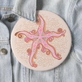 Seesterne und Korallen-Rosa-Pastellmuster Button (Beispiel)