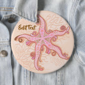 Seesterne und Korallen Rosa Pastellmuster Button (Beispiel)