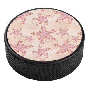 Seesterne und Korallen Rosa Pastellmuster Eishockey Puck