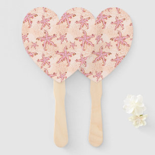 Seesterne und Korallen Rosa Pastellmuster Fächer