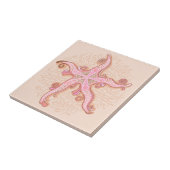 Seesterne und Korallen Rosa Pastellmuster Fliese (Seite)