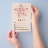 Seesterne und Korallen Rosa Pastellmuster Flyer (Handgriff)