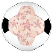 Seesterne und Korallen Rosa Pastellmuster Fußball (Gedreht)