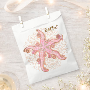 Seesterne und Korallen Rosa Pastellmuster Geschenktütchen