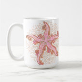 Seesterne und Korallen Rosa Pastellmuster Kaffeetasse (Links)
