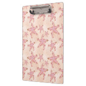 Seesterne und Korallen Rosa Pastellmuster Klemmbrett (Links)