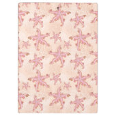 Seesterne und Korallen Rosa Pastellmuster Klemmbrett (Rückseite)
