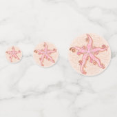 Seesterne und Korallen-Rosa-Pastellmuster Konfetti (Rückseiten)