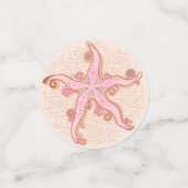 Seesterne und Korallen-Rosa-Pastellmuster Konfetti (Klein Vorderseite)