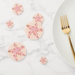 Seesterne und Korallen-Rosa-Pastellmuster Konfetti
