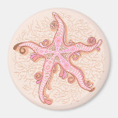 Seesterne und Korallen-Rosa Pastellmuster Magnet (Vorne)