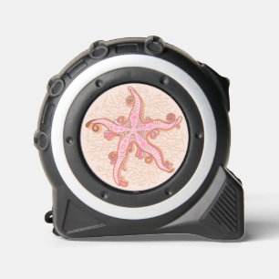 Seesterne und Korallen-Rosa Pastellmuster Maßband