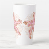 Seesterne und Korallen-Rosa-Pastellmuster Milchtasse (Vorderseite)