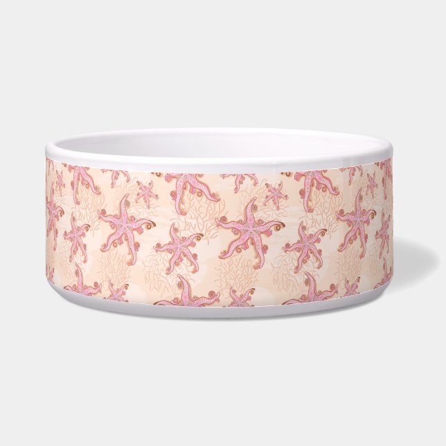 Seesterne und Korallen-Rosa-Pastellmuster Napf (Vorderseite)
