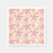 Seesterne und Korallen-Rosa-Pastellmuster Serviette (Vorderseite)