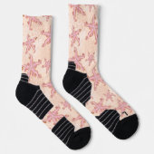 Seesterne und Korallen-Rosa Pastellmuster Socken (Rechts)