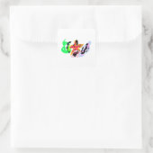 Seesterne und Muscheln Freude Quadratischer Aufkleber (Tasche)