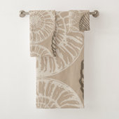 Seesterne und Muscheln in Beige an der Meereswelt Badhandtuch Set (Insitu)